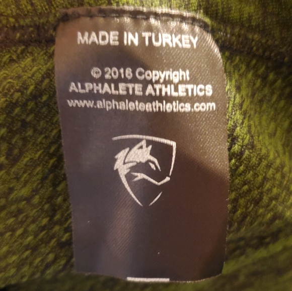 Alphalete Zenith 1/4 Zip Pullover Slim Fit Green & Black Space Dye Large - Picture 9 of 11